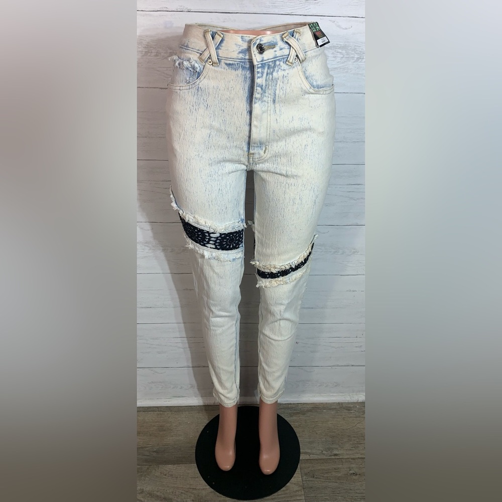 Vintage Anti-Basic daily jeans crochet & fringe details  13/14 juniors highrise